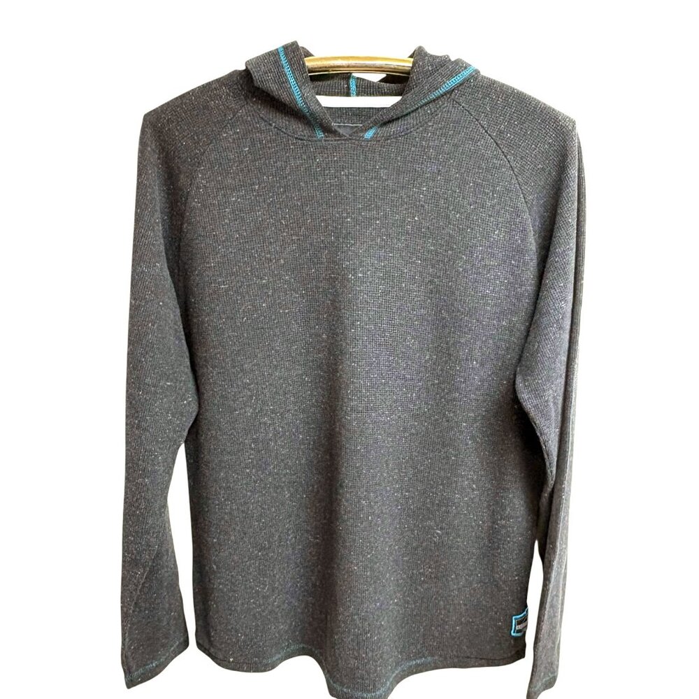 Billabong Charcoal Thermal Pullover Drawstring Hoodie‎